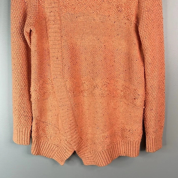 NORTHERN REFLECTIONS Peach Slub Knit Sweater Turtleneck Split Hem Coastal S - Picture 6 of 12